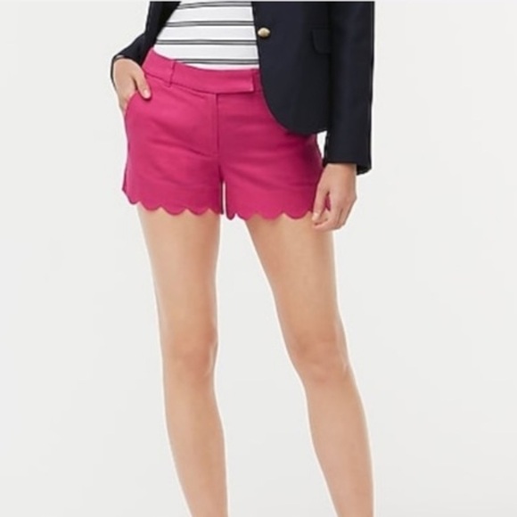 J. Crew Pants - J. Crew Hot Pink Scalloped Shorts